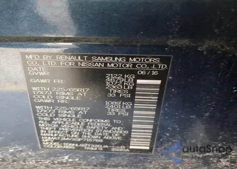 2016 Nissan Rogue S z USA, uszkodzony, nr VIN KNMAT2MVXGP715768